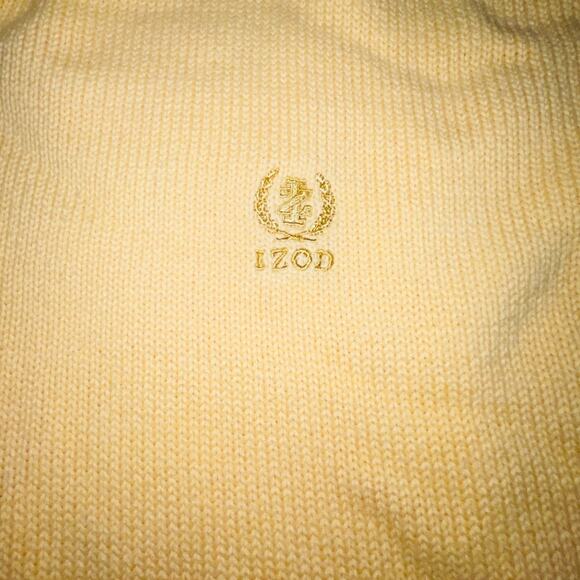 IZOD 100% Cotton Quarter Zip Sweater - Men's Size XL - Buttery Yellow‎ Color - Picture 2 of 9